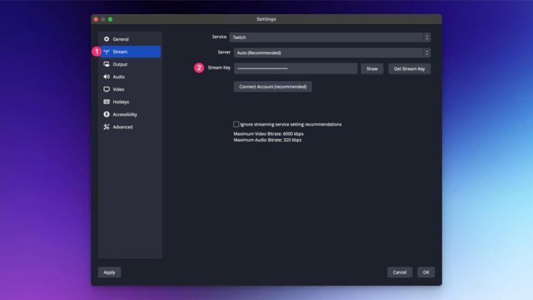 How to Put Stream Key in Obs